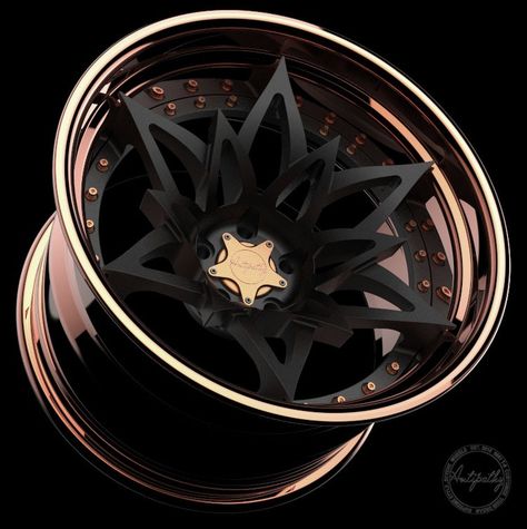 Black Out Cars, Custom Rims For Cars, Kereta Sport, Rose Gold Rims, Car Rims, Car Deco, Cool Car Accessories, Car Wheels Rims, Rims And Tires