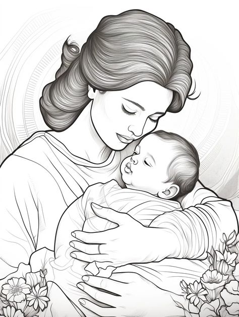 15 Free Coloring Page of Beautiful Mom and Children for Adults and Kids – Bujo Art Shop Mother Thought, Bujo Art, Mom Drawing, Having Twins, Free Coloring Pages For Kids, People Coloring Pages, Romantic Drawing, Surrogate Mother, Kids Coloring Pages