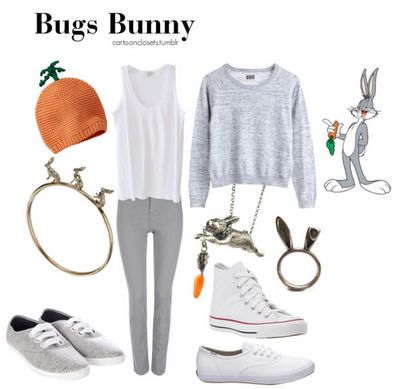 Bugs Bunny - Cartoon Couture: Fashion tips from our childhood icons Mommy Costumes, Bugs Bunny Costume, Halloween Coustumes, Movie Inspired Outfits, Character Inspired Outfits, Homecoming Outfits, Disney Bound Outfits, Disney Inspired Outfits, Bunny Costume