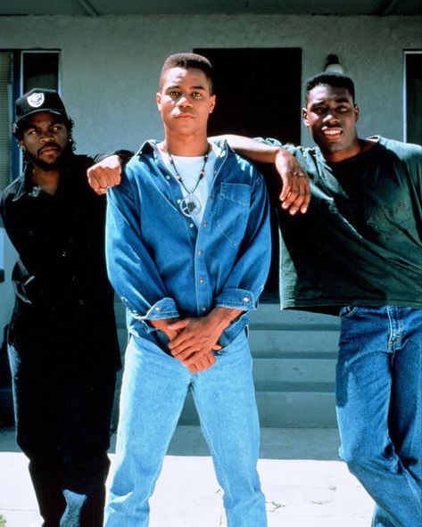 Lawrence Fishburne, Cuba Gooding Jr, Old School Pictures, Hip Hop Images, 90s Rappers Aesthetic, John Singleton, Hood Wallpapers, Boyz N The Hood, 90s Rappers