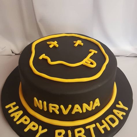 Nirvana Birthday Cake, Nirvana Birthday, Nirvana Cake, Bday Ideas, Fondant Cake, Nirvana, Sweet 16, Cake Designs, Party Ideas