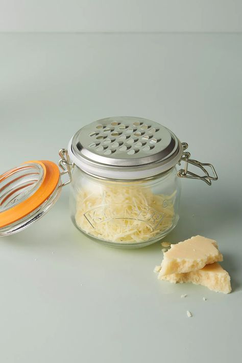 Kilner Grater Jar | Anthropologie Beautiful Pantry, Kilner Jars, Wall Mounted Bookshelves, Hanging Furniture, Future Kitchen, Platter Set, Seal Design, Grated Cheese, Kitchen Collection