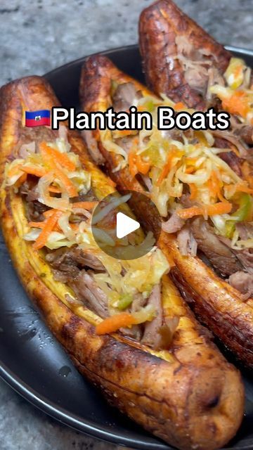 Plantain Boats, How To Cook Plantains, Target Shorts, Haitian Food, Plantain Recipes, Haitian Food Recipes, Bbq Sides, Caribbean Recipes, Healthy Dinner