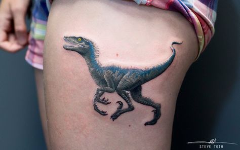 Blue from Jurassic World Tattoo Dinosaur Tattoo Raptor, Jurassic World Tattoo, Blue From Jurassic World, Raptor Tattoo, Velociraptor Tattoo, Dino Tattoo, Here Tattoo, Dinosaur Tattoo, Raptor Dinosaur