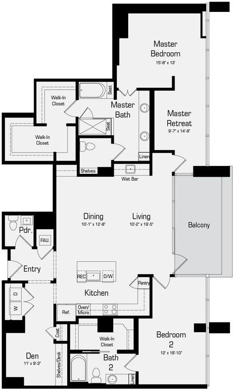 Plan P1 - 2 Bedroom Penthouse, 2.5 Bath 2 Bedroom Apartment Floor Plan Luxury, Small Penthouse Apartment Floor Plan, 2 Bedroom Condo Floor Plan, 5 Bedroom Apartment Floor Plans, Penthouse Apartment Layout, Korean Apartment Floor Plan, Two Bedroom Apartment Layout, Penthouse Plans Layout, Condo Layout