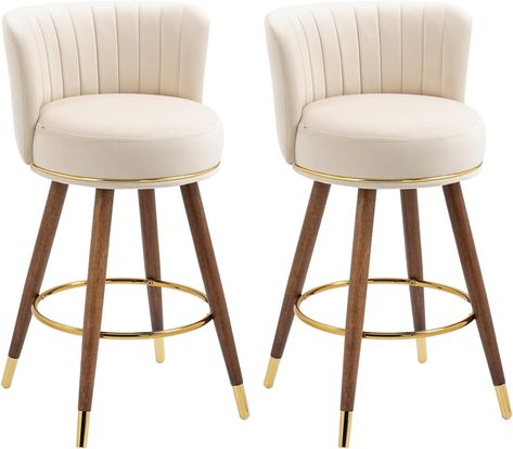 Amazon.com: binzida Swivel Bar Stools Set of 2, Velvet Counter Height Modern Bar Chairs with Back and Metal Footrest 28 Inches Upholstered Barstools for Kitchen Island, Gray : Home & Kitchen Dining Chairs With Matching Bar Stools, Tufted Bar Stools Kitchen Island, Fancy Bar Stools Kitchen Island, High Chairs For Kitchen Island Grey, Barstools Modern, Velvet Bar Stools, Chairs For Kitchen Island, Counter Stools With Backs, Island Chairs