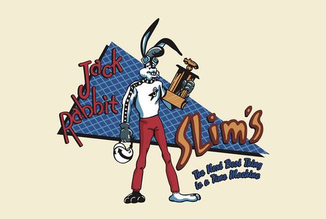 Jack Rabbit Slim's Jack Rabbit Slims Pulp Fiction, Jack Rabbit Slims, Logo Class, Jack Rabbit, Film Design, Go To Movies, Dare To Be Different, Leg Sleeves, Shirt Print Design