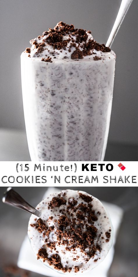 Paleo Milkshake, Keto Milkshake, Cookies And Cream Milkshake, Dolce Poche Calorie, Keto Shakes, Keto Smoothie Recipes, Postre Keto, Low Carb Drinks, Keto Ice Cream