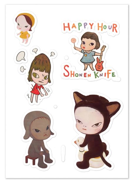 yoshitomo nara stickers by jadestarcat on etsy! super cute Yoshimoto Nara Stickers, Yoshitomo Nara Stickers, Yoshimoto Nara, Aya Takano, 17 Feb, Yoshitomo Nara, Etsy Stuff, Phone Stickers, Bullet Journal Ideas Pages