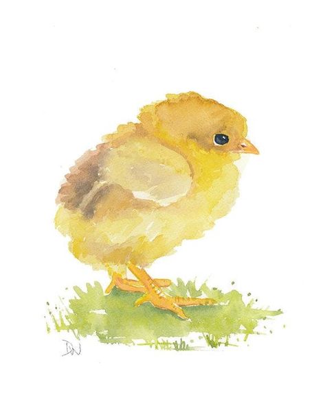 My little yellow chick Chick Watercolor, Tattoo Watercolor, Easter Chick, Easter Inspiration, Chicken Art, Watercolor Inspiration, Watercolor Bird, Watercolor Animals, Watercolor Cards