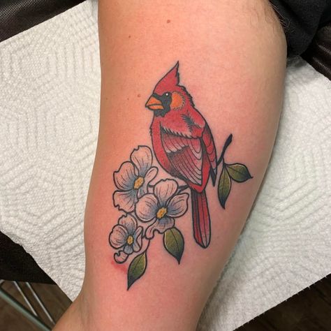 180+ Best Cardinal Tattoos Designs With Meanings (2024) - TattoosBoyGirl Cardinal Tattoo Traditional, Cardinal Tattoo Design, Cardinal Bird Tattoos, Cardinal Tattoo Memorial, Dogwood Tattoo, Cardinal Tattoo, Cardinal Tattoos, Tattoo Thoughts, Patriotic Tattoos