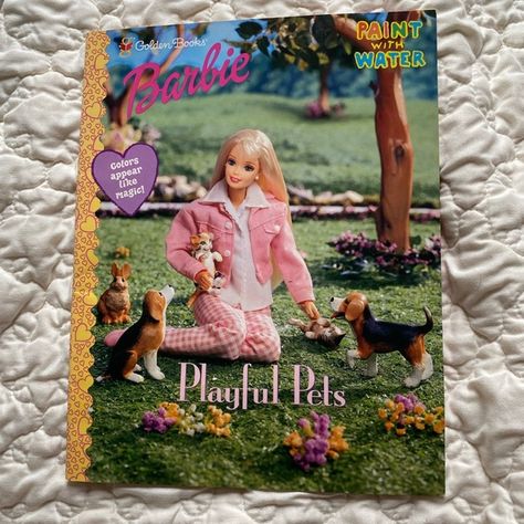 1997 Vintage Barbie paint with water coloring book Barbie Books 90s, Paint With Water, Barbie Things, Barbie Books, Barbie 90s, Vintage Coloring Books, Water Coloring, Barbie Coloring, Girl Cat