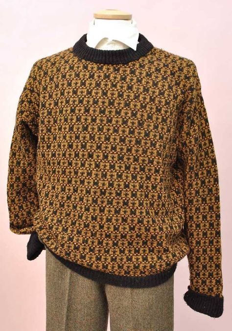 60s Fashion Mens, Dad Sweaters, Clothes Details, Cucumber Soup, Black Wool Sweater, 1980s Men, 60s Men, 80s Trends, Wooly Jumper