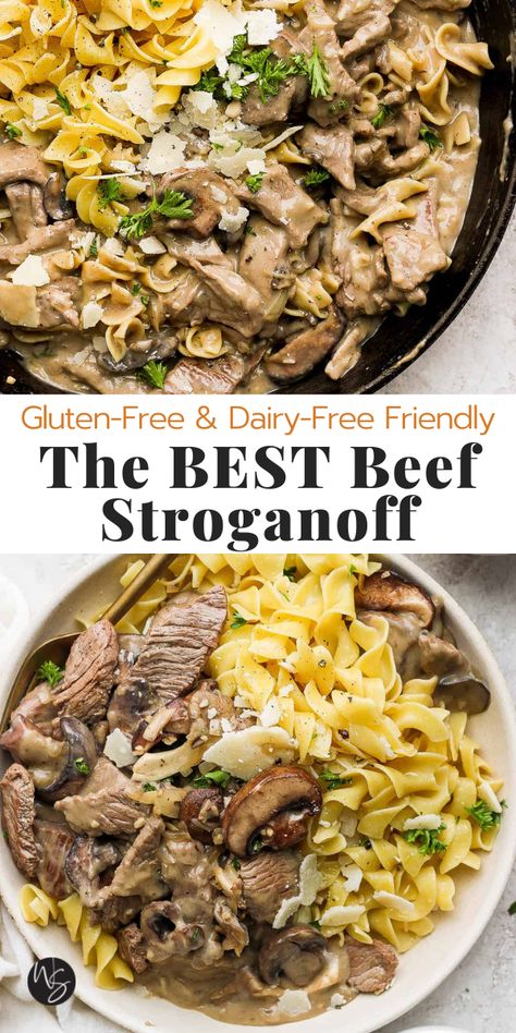 Dairy Free Ground Beef Stroganoff, Gluten Free Beef Stroganoff Crockpot, Non Dairy Beef Stroganoff, Gluten Free Steak Recipes, Gluten And Dairy Free Beef Stroganoff, Dairy Free Beef Stroganoff Crockpot, Gluten Free Dairy Free Beef Stroganoff, Gf Df Beef Stroganoff, Gluten Free Dairy Free Beef Recipes