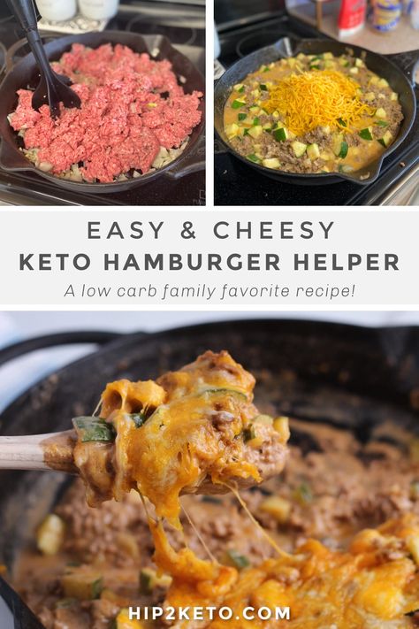 Keto Hamburger Helper, Keto Skillet, Classic Hamburger, Keto Hamburger, Low Carb Comfort Food, Keto Friendly Vegetables, Ketone Recipes, Hamburger Helper Recipes, Low Carb Meats