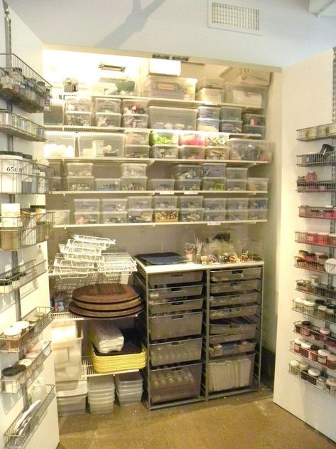 Art Supply Closet, Baking Supplies Organization, Baking Organization, Supply Closet, Freight Elevator, Baking Storage, Baking Station, Commercial Kitchen Design, Movable Partition