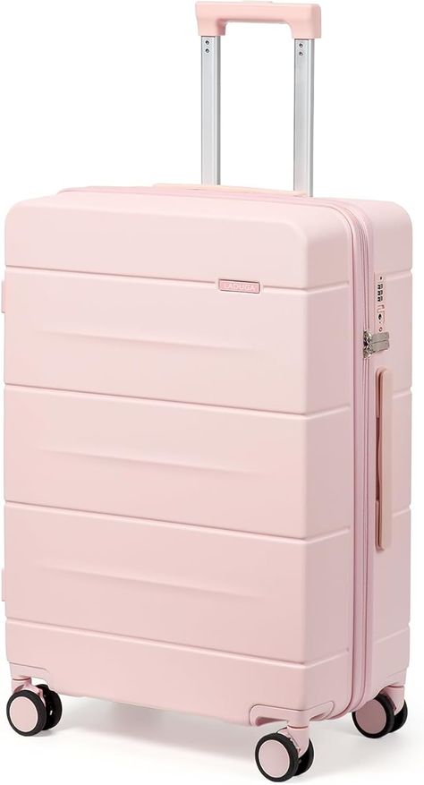 Amazon.com | Laduga 20 Inch Carry On Luggage Hardside PC Spinner TSA Lock Telescopic Handle, Carry On Suitcases with Wheels, Pink | Carry-Ons Trolley Bags, Carry On Suitcase, Carry On Luggage, Suitcases, Carry On, Pink