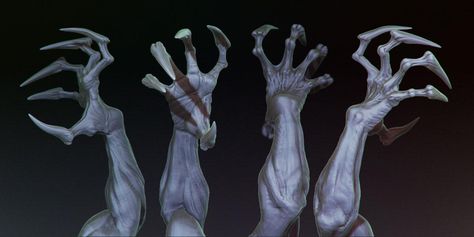 Creepy Hand, Monster Hands, Hand Drawing Reference, Hand Reference, Monster Concept Art, Fantasy Monster, Creepy Art, Creature Concept, Hand Drawing