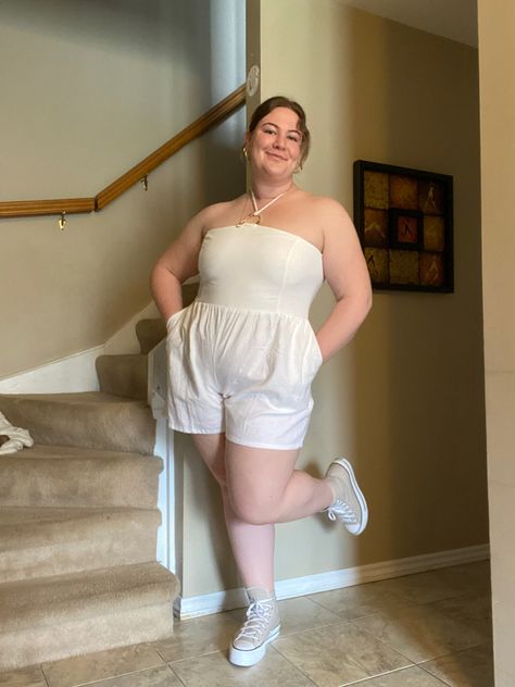 Plus Size Converse Outfit, Neutral Spring Outfit, Converse Fashion, Converse Outfit, Outfits With Converse, Spring Outfit, Plus Size Fashion, Plus Size Outfits, Converse