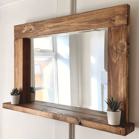 Life is like a mirror, it smiles back at you if you smile at it! 😄 Rustic Oak Mirror, Reclaimed Wood Office Desk, Rustic Bathroom Mirror, European Homes, Rustic Bathroom Mirrors, Decorative Bathroom Mirrors, Mirror Shelf, Reclaimed Wood Benches, Rustic Mirror