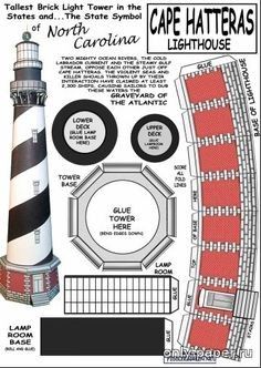 Fiddlers Green, Nc Lighthouses, North Carolina Lighthouses, Brick Paper, Hatteras Lighthouse, Cape Hatteras Lighthouse, Hanging Craft Ideas, Nautical Crafts, Hanging Craft