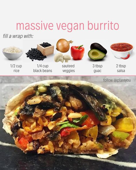 Vegetarian Macros, Carleigh Bodrug, Fruit Detox, Shrimp Rice, Vegan Burrito, Vegan Mexican Recipes, Mexican Dinner Recipes, Low Carb Meal, Vegan Meal Plans