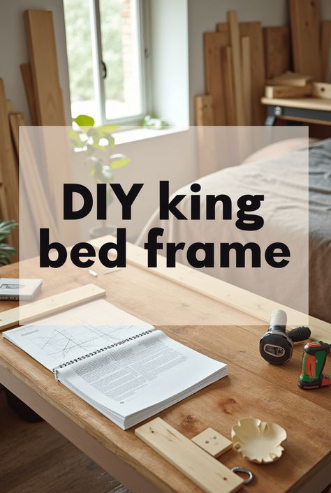 Transform your bedroom with a DIY king bed frame you built yourself! Our guide breaks down every step from planning and cutting to finishing touches. Check out our simple, hands-on guide and kick off your next home project today! #DIY #KingBedFrame #HomeProjects Diy King Bed Frame, Diy King Bed, Projects Around The House, Learn New Skills, King Bed Frame, Build Something, New Skills, King Bed, Home Repairs