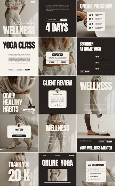 100 Wellness Templates for Instagram Posts and Stories Wellness Ig Feed, Health Coach Templates, Coaching Instagram Feed, Coaching Branding Design, Aesthetic Fitness Instagram Feed, Instagram Infographic Design, Health Instagram Feed, Health And Wellness Instagram Feed, Fitness Content Ideas For Instagram