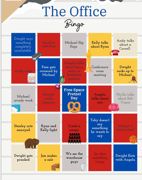 The Office Bingo Cards (8 different cards) NEW by FollowFrog on Etsy Office Bingo, Bingo Cards, Game Item, Bingo, Party Games, The Office, Beauty Book, Party Favors, Paper Party Supplies