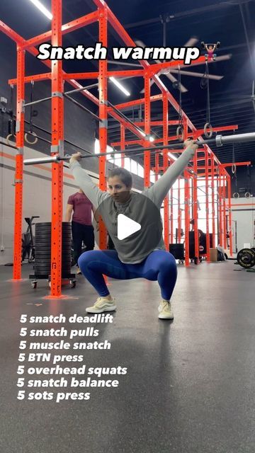 Nitzy on Instagram: "Try this barbell warmup on your next snatch day!  #snatch #weightlifting #crossfit #warmup #gym #gymtips #lifting #barbell #gymmotivation" Snatches Crossfit, Crossfit Warmup, Crossfit Lifts, Snatch Weightlifting, Barbell Lifts, Bed Workout, Gym Tips, Squat Workout, Powerlifting