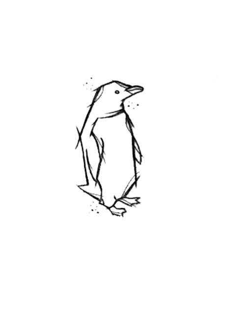 Penguin Tattoo For Men, Rockhopper Penguin Tattoo, Penguin Outline Tattoo, Simple Penguin Tattoo, Penguin Outline, Penguin Tattoos, Pinguin Illustration, Small Nature Tattoo, Prince Tattoo