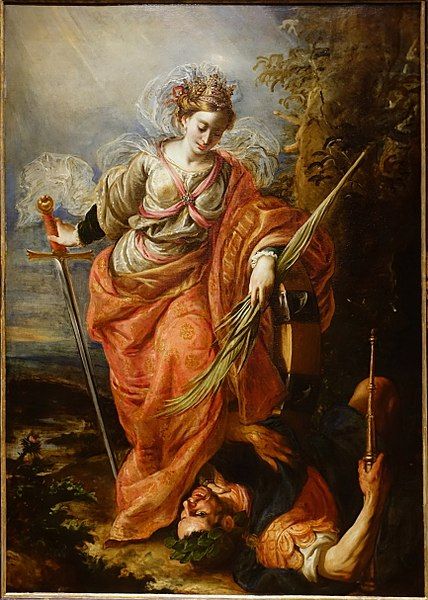 Saint Catherine of Alexandria Dominating the Emperor Maxentius, by Claudio Coello Catholic Paintings, St Catherine Of Alexandria, Saint Katherine, Saint Catherine Of Alexandria, Saint Philomena, Painting Studies, Catherine Of Alexandria, Saint Catherine, The Garden Of Eden