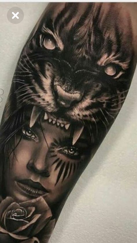 Tattoo Mujer, Tattoo Frau, Headdress Tattoo, Catrina Tattoo, Native Tattoos, Girl Face Tattoo, Forarm Tattoos, Indian Tattoo, Best Sleeve Tattoos