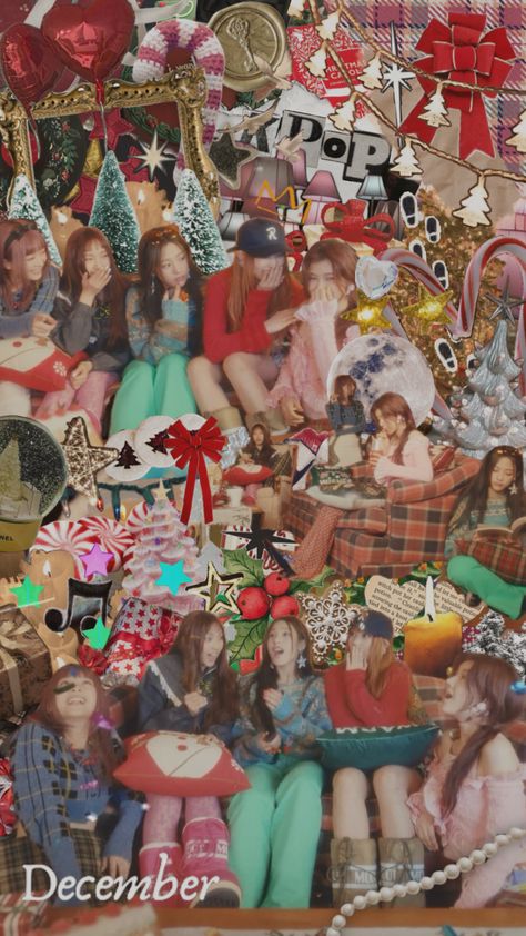 Newjeans Christmas, Kpop Christmas, Newjeans Kpop, Kpop Iphone Wallpaper, New Year Wallpaper, Cute Christmas Wallpaper, Aesthetic Collage, Christmas Aesthetic, Cozy Christmas