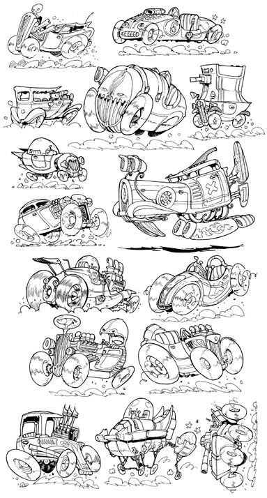 Designing Sketches, Etherington Brothers, Cars Illustration, Vehicle Illustration, Cartoon Cars, Car Design Sketch, Old Cartoons, Prop Design, Car Drawings