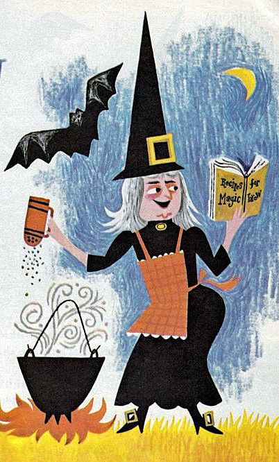 witch's recipe Witch Cartoon, Witch Illustration, Magic E, Halloween Retro, Holiday Images, Witching Hour, Kid Art, Halloween Goodies, Halloween 1