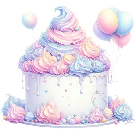 Birthday Sweets, Pastel Birthday, Birthday Projects, Birthday Png, Birthday Cake Kids, Kids Cake, I'm Happy, Png Transparent, Birthday Cakes