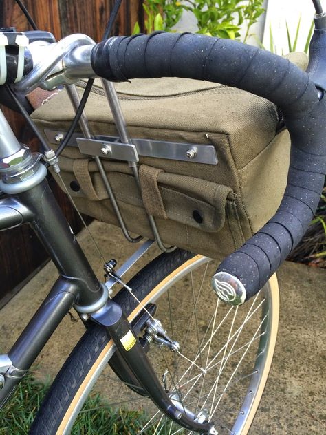 Crankbased: DIY Handlebar Bag and Support Rack Surly Bike, Ugly Drum Smoker, Bici Retro, Drum Smoker, Bicycle Diy, Bicycle Panniers, Bike Equipment, Bike Camping, Retro Bicycle