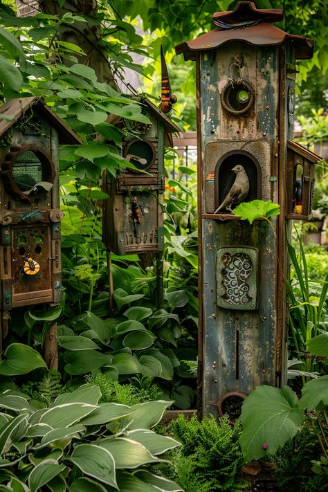 Whimsical Outdoor Decor: Create A Magical Garden - 123 Inspiration Boho Garden Ideas, Secret Garden Art, Whimsical Garden Ideas, Country House Garden, Eclectic Garden, Garden Folly, Garden Planting Ideas, Junk Garden, Birdhouse Ideas