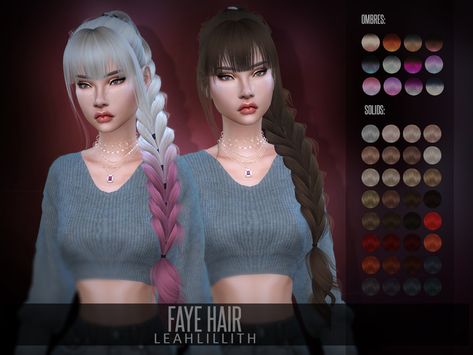 Leah Lillith's LeahLillith Faye Hair Leah Lillith, Hairstyles For Gowns, The Sims 4 Pc, Pelo Sims, The Sims 4 Download, Sims 4 Cc Packs, Sims Hair, Sims 4 Mods Clothes, Sims 1