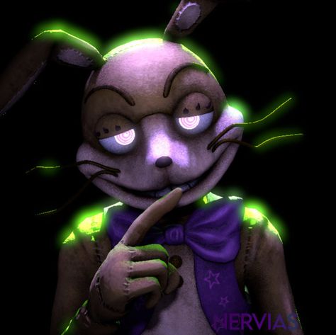 Glitchtrap from FNAF with finger over his mouth with purple and green lighting Fnaf Pfp Glitchtrap, Glitchtrap Human Fanart, Glitchtrap Fanart Cute, Fnaf Glitchtrap Fanart, Glitch Trap Fanart, Fnaf Glitch Trap, Glitchtrap Gacha Club, Glitchtrap Pfp, Glitchtrap Fanart