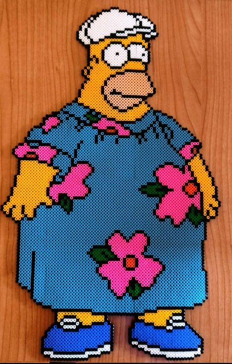 Perler Beads Simpsons, Melted Bead Crafts, Pixel Beads, Hama Beads Design, Perler Bead Templates, Hama Bead, Diy Perler Bead Crafts, Halloween Beads, Bead Sprite