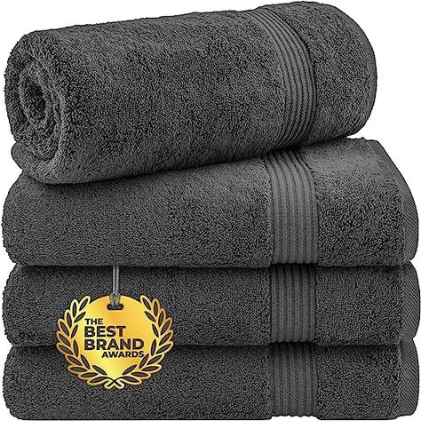 Cotton Paradise Bath Towels, 100% Turkish Cotton 27x54 inch 4 Piece Bath Towel Sets for Bathroom, Soft Absorbent Towels Clearance Bathroom Set, Gray Bath Towels Gray Bath Towels, Grey Bath Towels, Grey Baths, Towels For Bathroom, Towel Sets, Turkish Bath Towels, Large Baths, Cotton Bath Rug, Turkish Bath