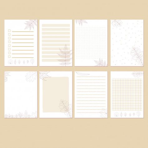 Stationary Template, Minimalist Autumn, Memo Pad Design, Weekly Planner Template, Scrapbook Stickers Printable, Paper Background Texture, Bullet Journal School, Stationery Organization, Bullet Journal Stickers