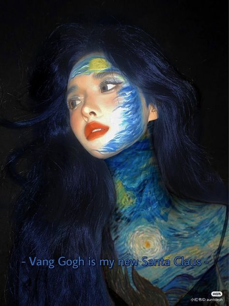 Cool Face Paint, Photoshoot Makeup, Pinterest Makeup, Famous Artwork, Starry Night Van Gogh, Creative Makeup Looks, Sfx Makeup, Halloween Inspo, Halloween Makeup Looks