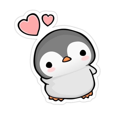 Loving Baby Penguin Sticker by owentpowell Penguin Digital Art, Cute Penguin Stickers, Baby Penguin Drawing, Cute Penguin Drawing, Penguin Kawaii, Cute Penguin Cartoon, Easy Drawing Step By Step, Penguin Sticker