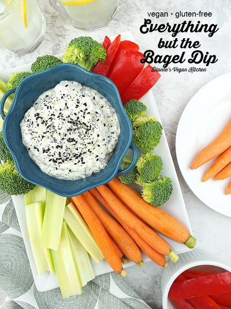 Heath Recipes, Everything But The Bagel Dip, Chakra Foods, Veggie Dips, Bagel Dip, Eating Veggies, Df Recipes, Vegan Dips, Vegetable Dips