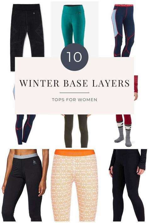 Top Winter Base Layers Casual Winter Hiking Tops, Ski Layers For Women, Base Layers Winter, Ski Base Layer Outfit, Ski Layers, Ski Base Layer Woman, Base Layer Women Ski, Ski Leggings, Ski Base Layers