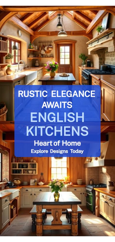 English cottage kitchen English Cottage Kitchens, Cottage Kitchen Decor, Vintage Kitchen Accessories, Cottage Kitchen Design, Cottage Kitchens, Lighting Design Interior, Minimalist Interior Design, Kitchen Decor Ideas, Farmhouse Sink