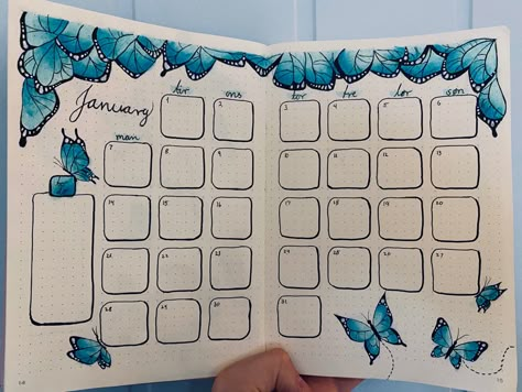 Butterfly Planner Ideas, Butterfly Bujo Theme, Butterfly Bujo, Bullet Journal Marzo, Butterfly Bullet Journal, March Bujo, Journal Butterfly, Bullet Journal August, Butterfly Journal